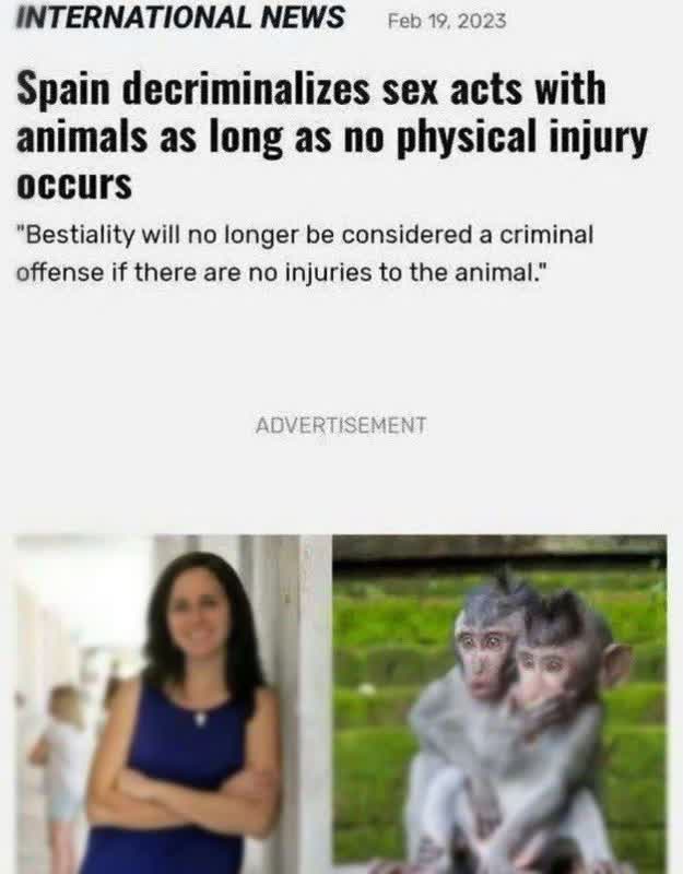 قانونی شدن تجاوز به حیوانات در اسپانیا